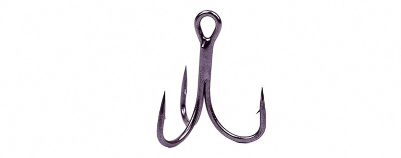 Barbed Treble Hooks, High-Carbon Steel, Sizes 1/0–10 – product photo