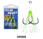 Glow Double Assist Hooks for Jigs, Sizes 1/0–4/0 – product photo
