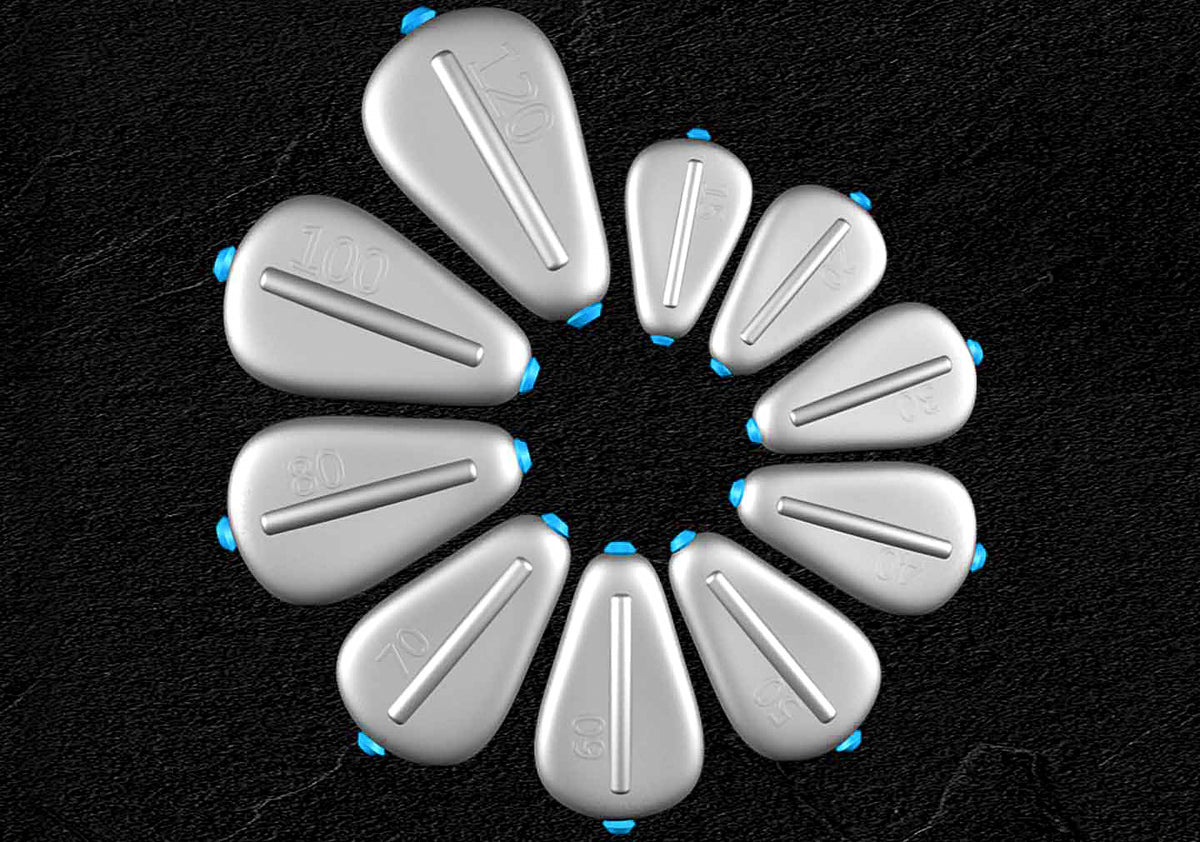 Flat Heart Sinker, Plastic Core, 0.7–5.3 oz (20–150 g) – product photo