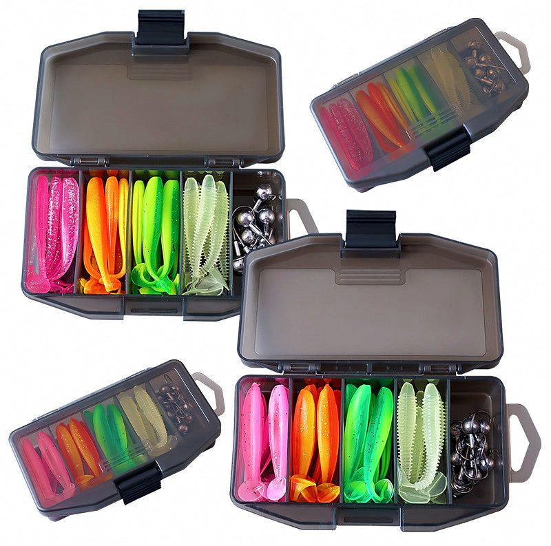 T-Tail Soft Bait Kit, Glow Ribbed, 5.5–7 cm (2.2–2.8 in) – product photo