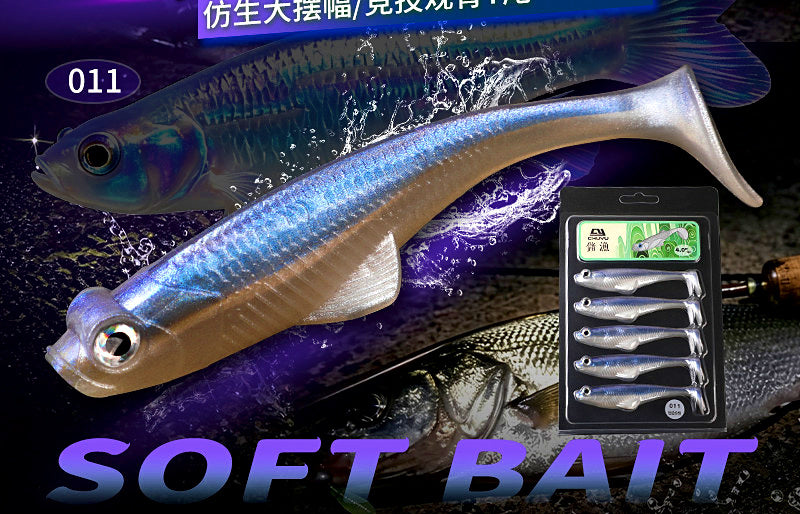 T-Tail Soft Swimbait, 4 in (10 cm) and 5 in (12.7 cm) – product photo