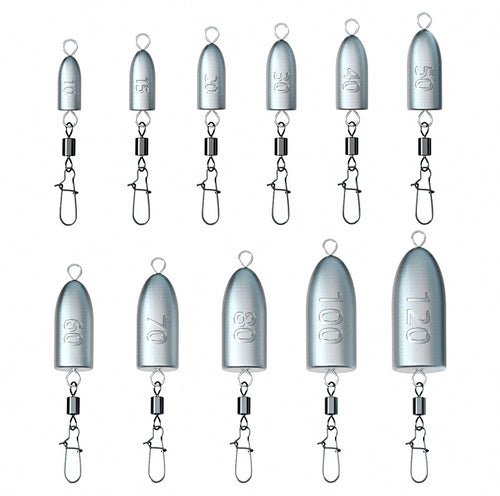 Bullet Lead Sinker with Eyelet, 10–120 g (0.35–4.2 oz)