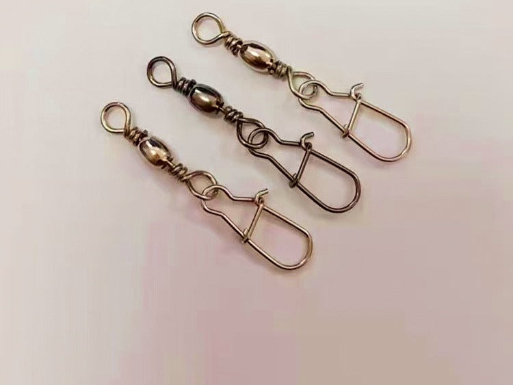 Black Barrel Swivel with Interlock Snap, Sizes 1–14 – product photo