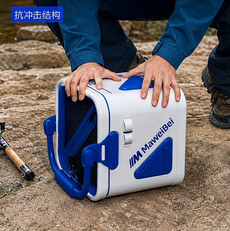 Foldable Fishing Water Bucket with Net Bag, PP, 20 or 24 cm – product photo