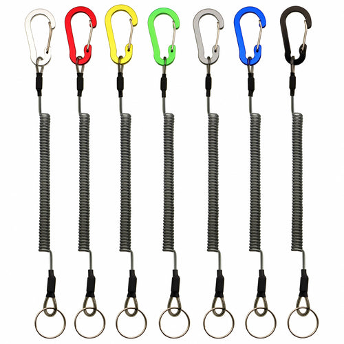 Fishing Pliers Lanyard, Coiled Steel Wire Tether, 0.5–3 m