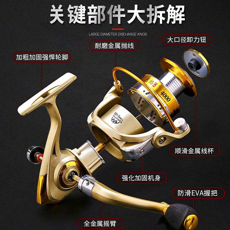 Metal Spinning Reel, 11 Bearings, 5.2:1, 500–6000 Series – product photo