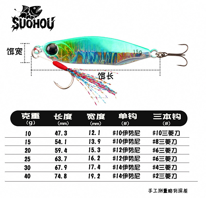 Long-Cast Fishing Lure, 10–40 g (0.35–1.4 oz) – product photo