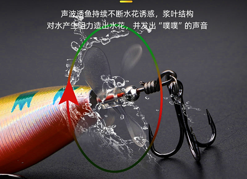 Floating Topwater Pencil Lure with Propeller, 6 g or 11 g – product photo