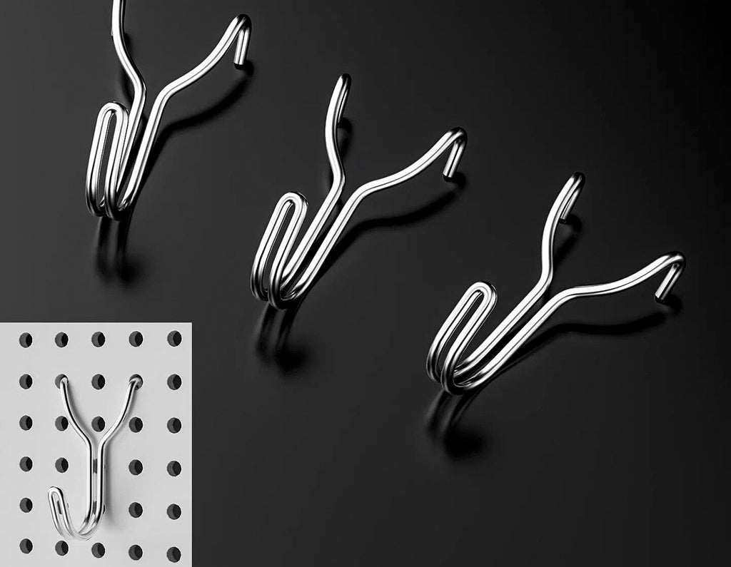 Stainless Steel Pegboard Hooks, Y-Shape, Multi-Pack – product photo