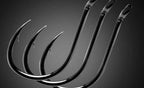 Barbed Ring-Eye Hooks, High-Carbon Steel, Size 0.5–12 – product photo