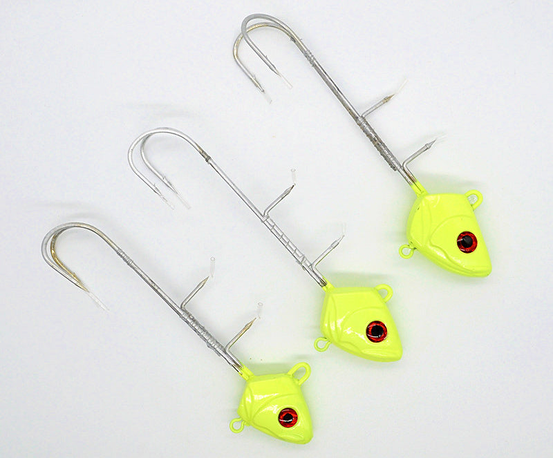 Lead Head Double Hook Jig, 15–225 g (0.5–7.9 oz), Glow – product photo