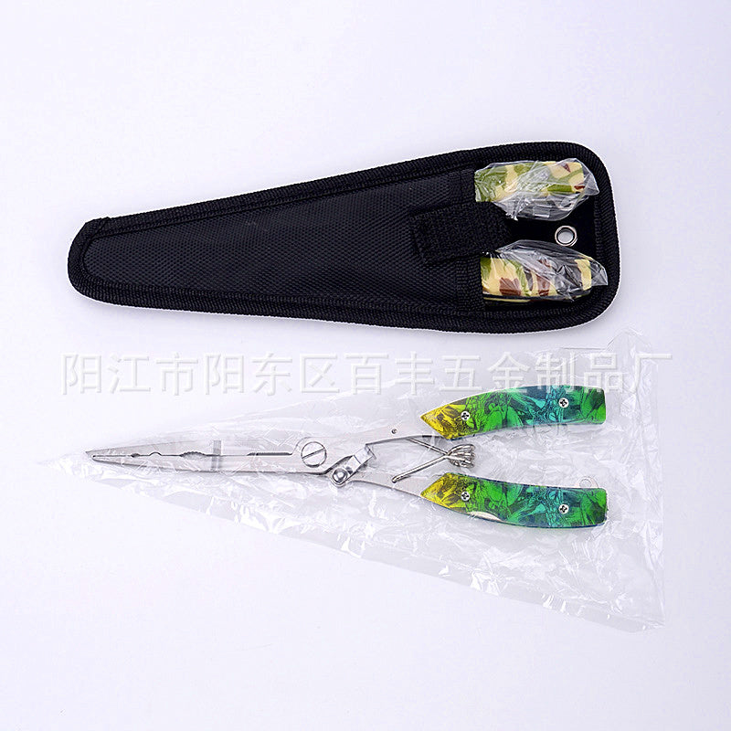 Long Nose Fishing Pliers with Split Ring Tip & Braid Cutter – product photo