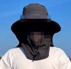 Men's Wide-Brim Fishing Sun Hat, Neck Flap & Face Mask – product photo