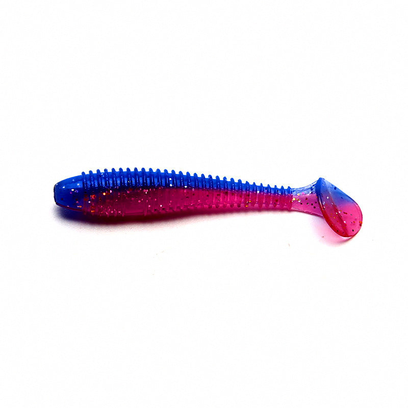 Ribbed T-Tail Soft Plastic Grub, 4.5–6.5 cm (1.8–2.6 in)