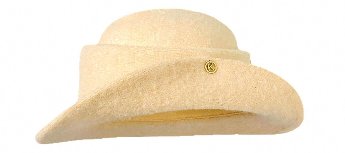 Women's Wool Blend Bucket Hat, Adjustable, Cream or Black – product photo
