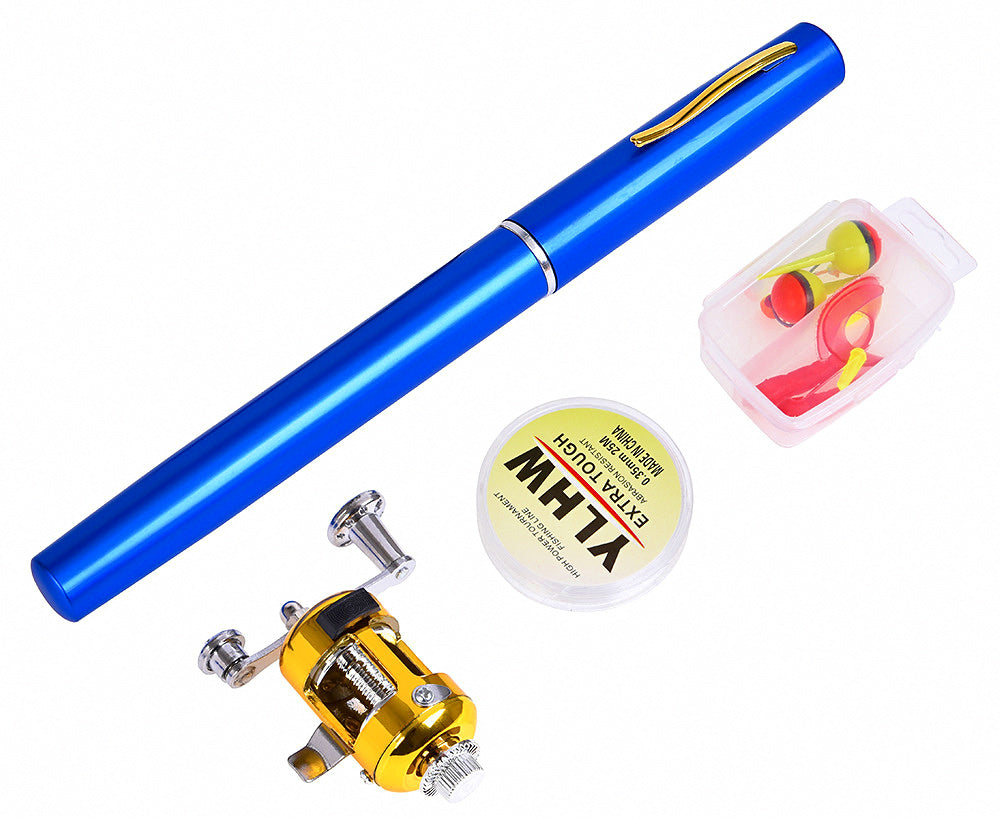 Telescopic Pen Rod & Reel Combo, Fiberglass, 5-Section – product photo