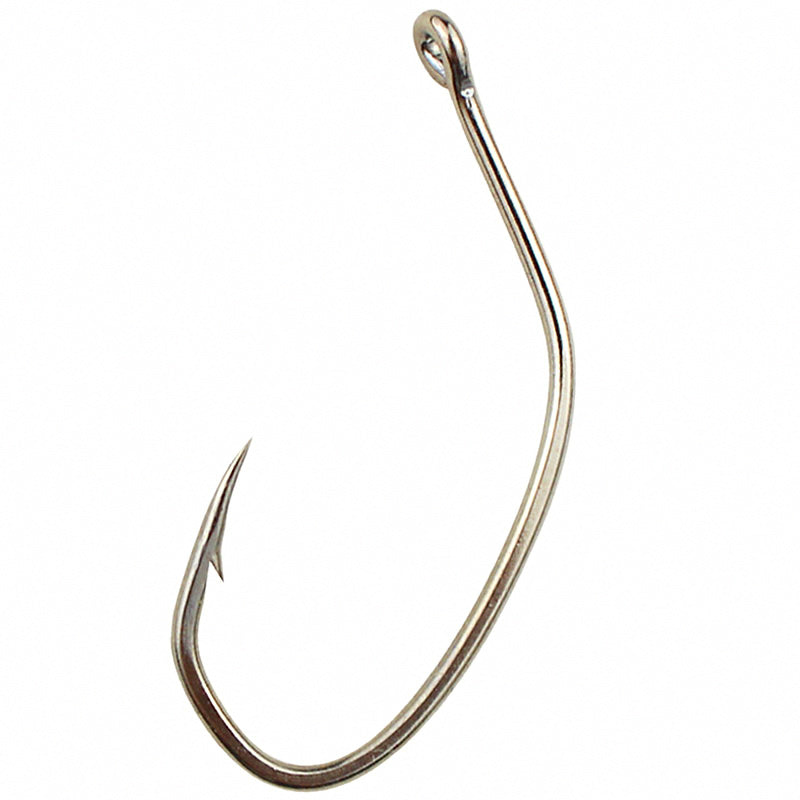 Long Shank Live Shrimp Bait Hooks, Barbed, Eyed, 50 pcs