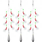 Fish Skin Sabiki Rig, 6-Hook String Hooks, 3 or 5 Pack