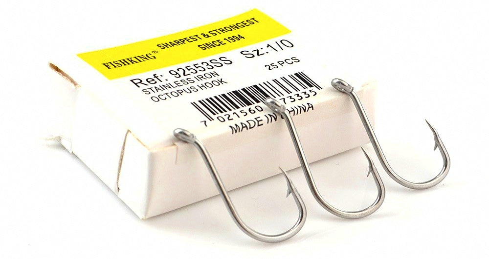 Stainless Steel Octopus Ring Hooks, Size 5/0 to 5, Bulk Pack – product photo