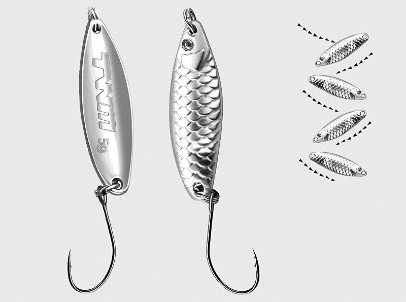 Tungsten Steel Willow Leaf Spoon, 5-Pack, 1.6–5 g (0.06–0.18 oz) – product photo