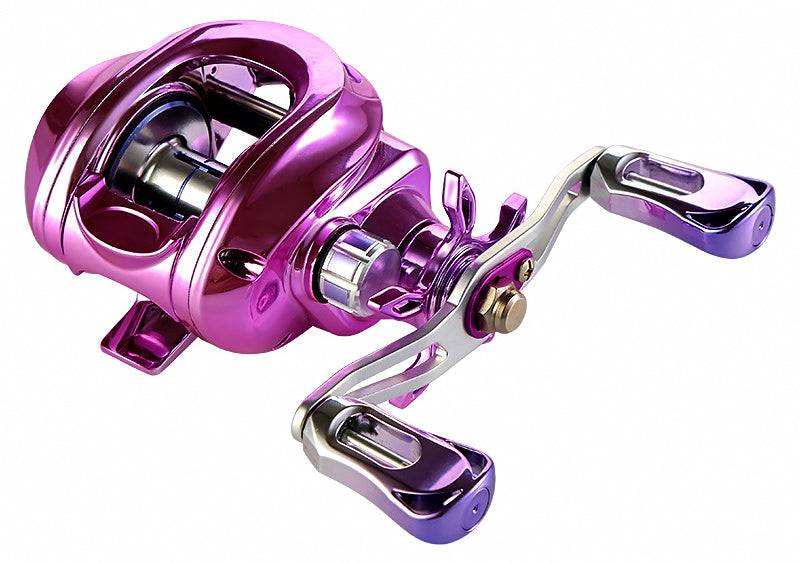 Round Baitcasting Reel, Purple, Left or Right Hand – product photo