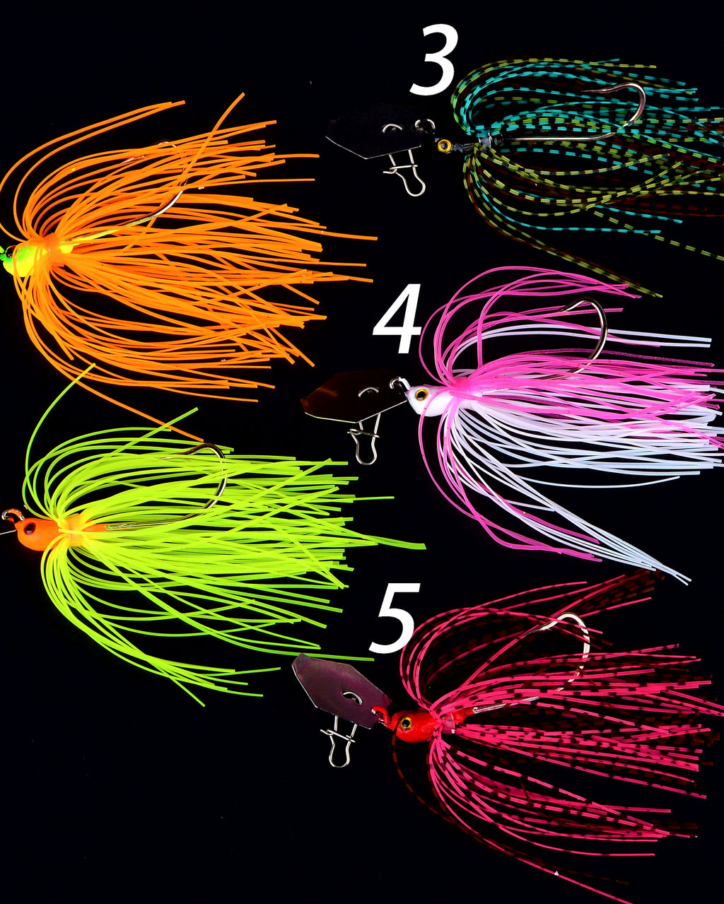 Silicone Skirt Sequin Lure with Sharp Hook, 1/3/5 Pack – product photo