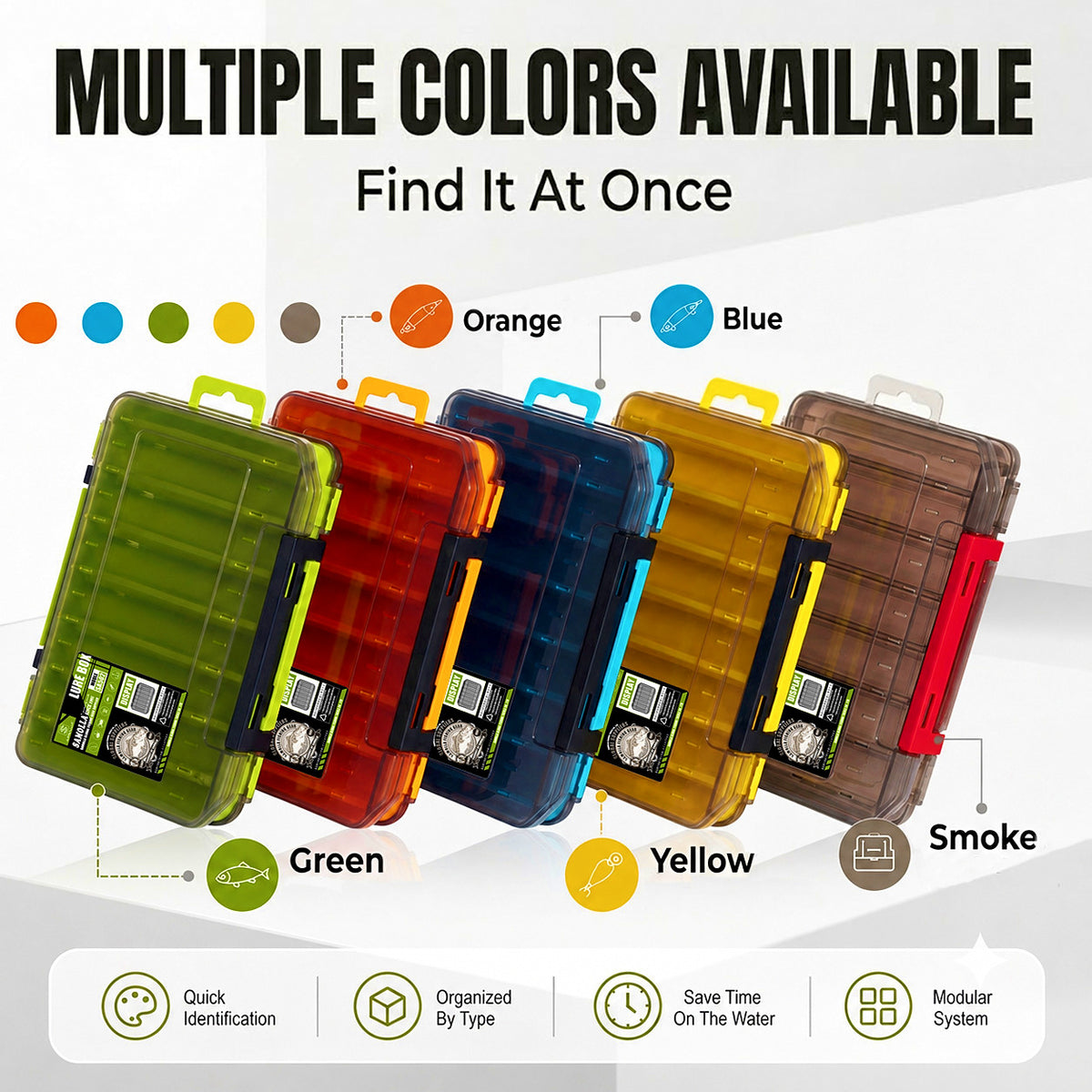 Double-Sided Lure Storage Box, Large or Small, 5 Colors – product photo