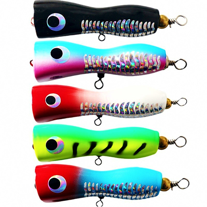 Wooden Popper Lure, 85 & 115 mm (3.3 & 4.5 in), 25 & 45 g