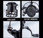 Carbon Spinning Reel, 22 Bearings, Shallow Spool, Size 1500–4000 – product photo