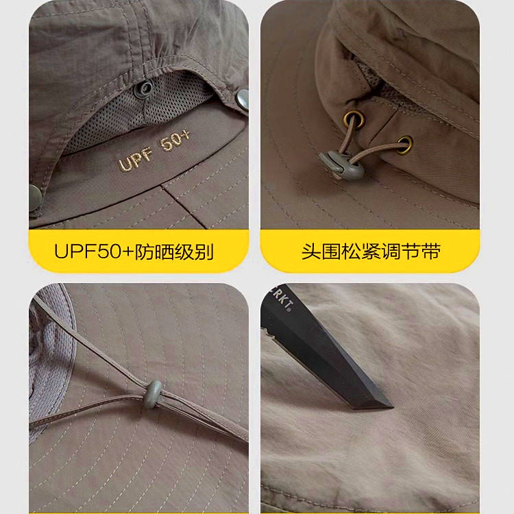 Wide Brim Nylon Bucket Hat for Fishing and Sun Protection – product photo