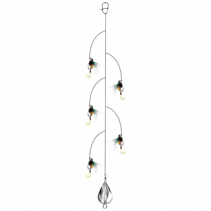 Multi-Hook Fly Rig, 3 or 5 Hooks, Size 12–16, 70–120 cm