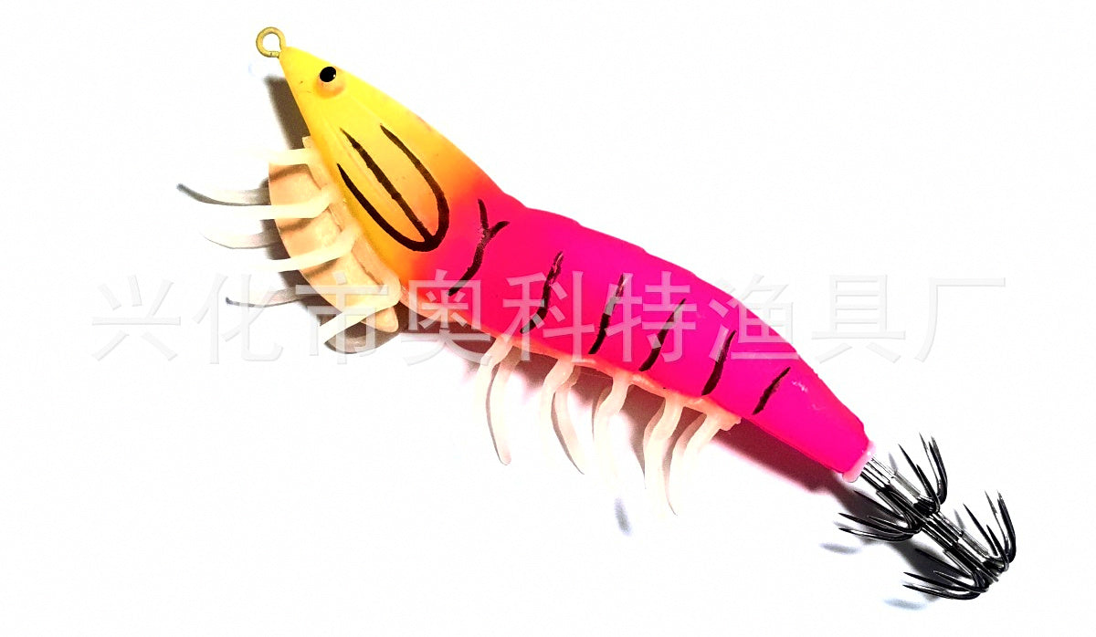 Squid Jig, 3.5 Wooden Shrimp with Glow Legs, 21 g (0.74 oz) – product photo