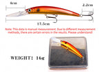 Long Lip Diving Minnow Hard Bait with Rattle, ABS – product photo