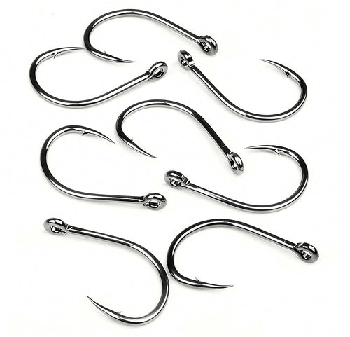 High Carbon Steel Ring Eye Jig Hook, Sizes 3/0–11/0 – product photo