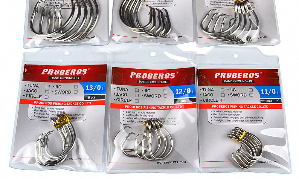 Stainless Steel Barbed Single Hooks, 11/0–16/0, 5-Pack – product photo