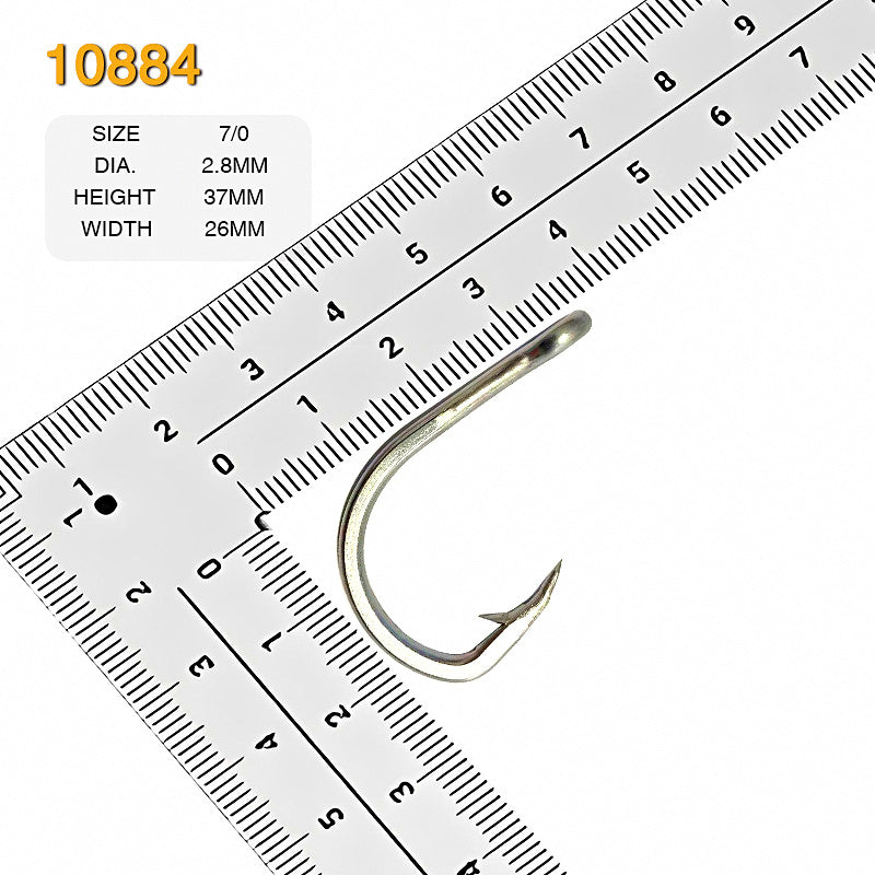 Stainless Steel Saltwater Hooks, Heavy Gauge, 2/0–12/0 – product photo