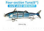 4-Section Jointed Swimbait Hard Lure, Saltwater/Freshwater – product photo