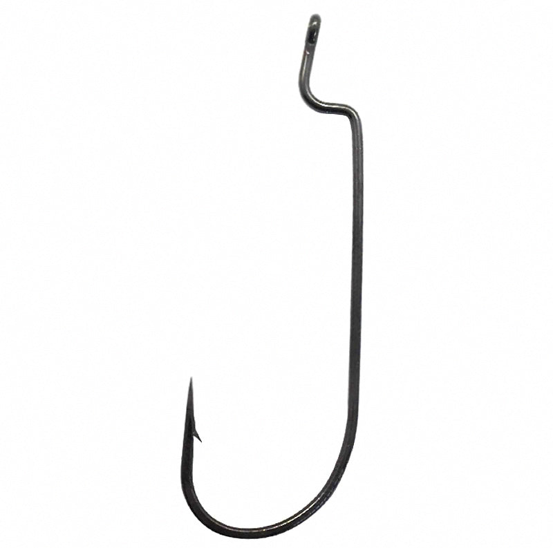 Offset Worm Hooks, Barbed, Sizes 12 to 5/0