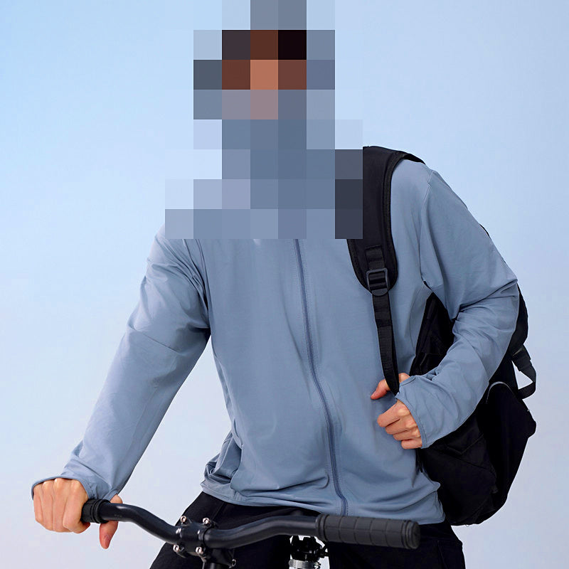 Men's Hooded Sun Shirt with Removable Brim, Lightweight UPF Style – product photo