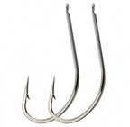 White Maruseigo Barbed Hooks, Long Shank Offset – product photo