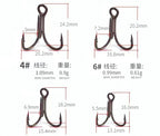 Carbon Steel Treble Hooks, PTFE Coated, Sizes 16 to 4 – product photo