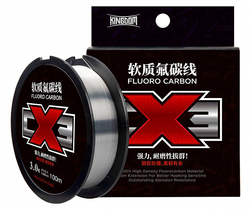 Soft Fluorocarbon Fishing Line, Clear, Main & Leader – product photo