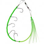 Glow Octopus Skin Hook Rig, Size 18, Wire Leader