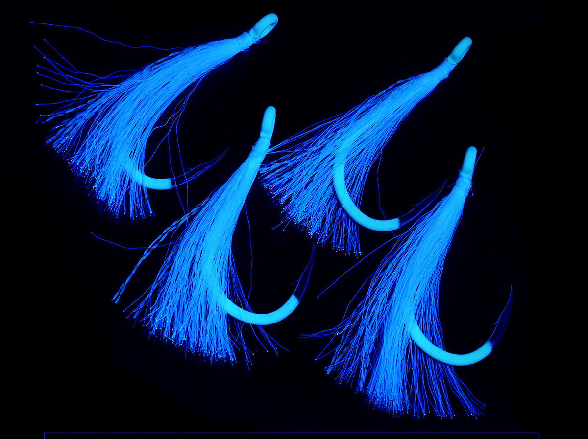 Glow UV Offset Fishing Hooks, Barbed, Sizes 6–12 – product photo