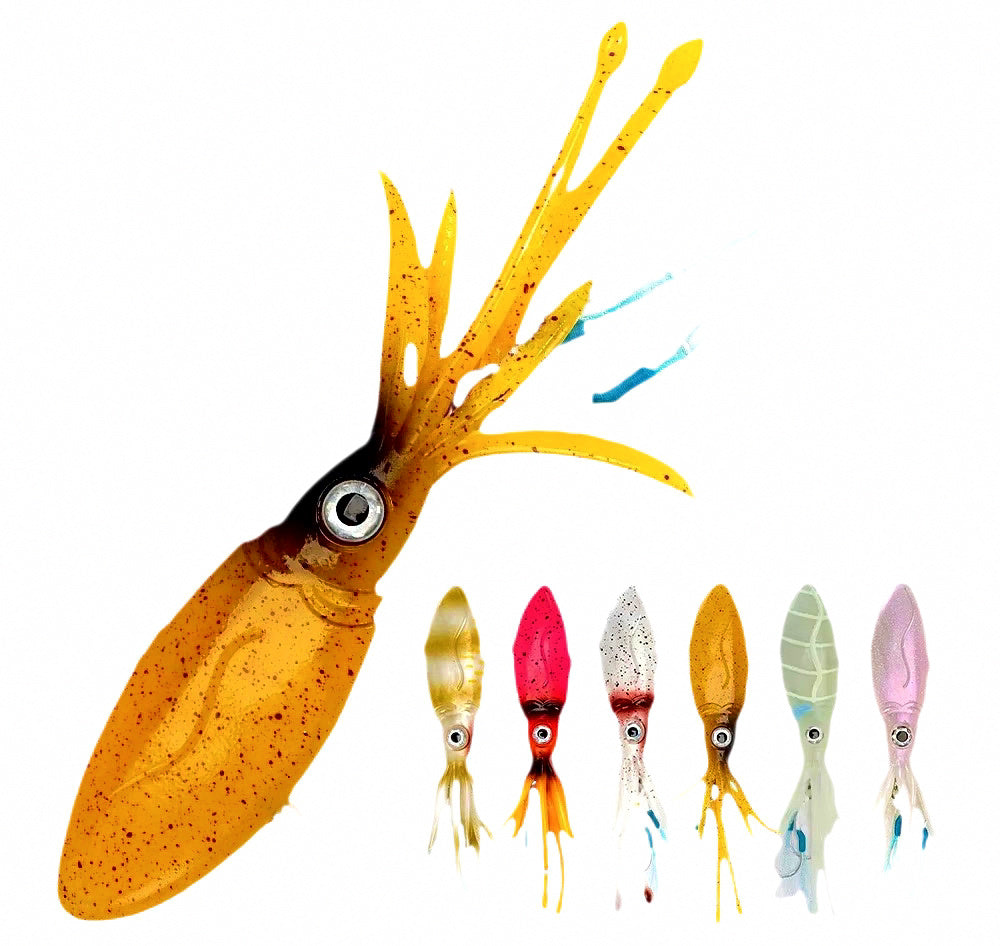 Weighted Soft Squid Lure with 3D Eyes, 90–250 g (3.2–8.8 oz) – product photo