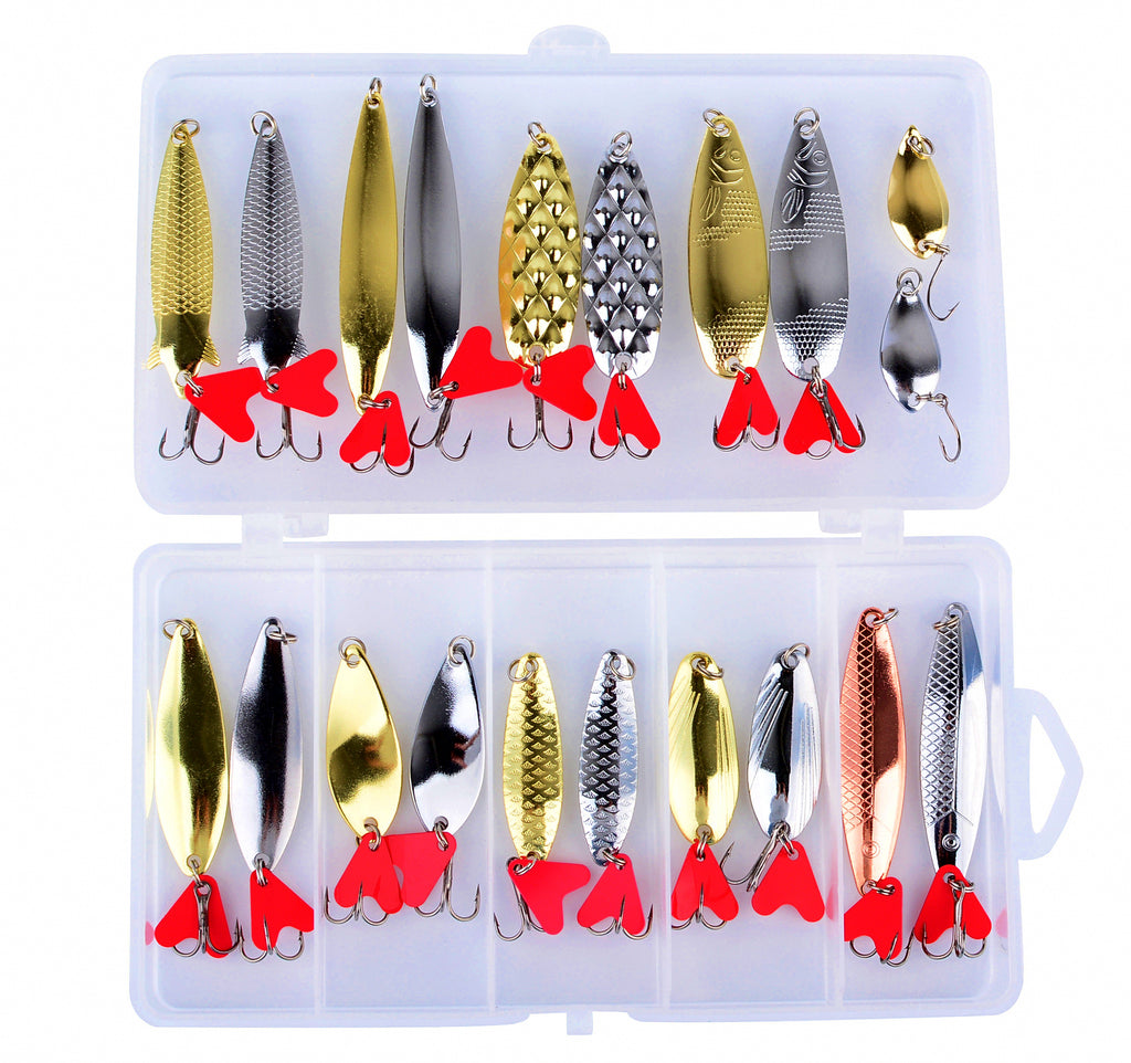 20-Piece Metal Spoon Lure Assortment Box Set – product photo