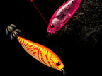 UV Wooden Squid Jig, Glow Wood Shrimp Lure, Small or Large – product photo