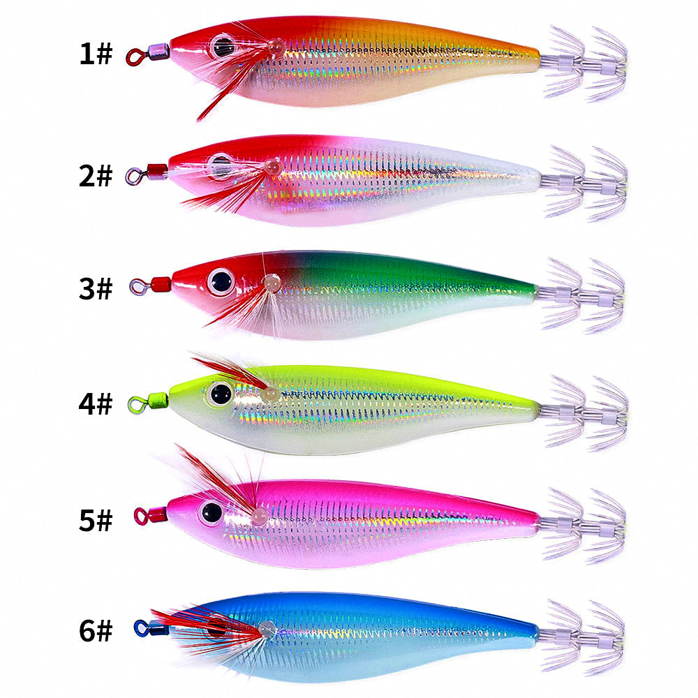 Glow Wood Shrimp Squid Jig, 10 cm (3.9 in), 10 g (0.35 oz)