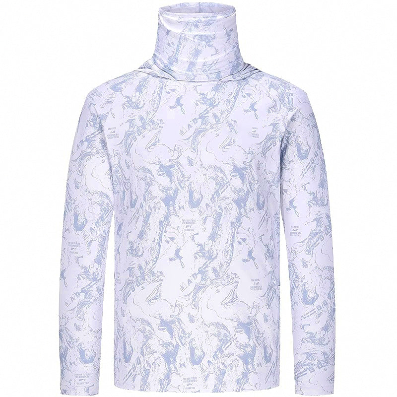 Men's UPF 50+ Hooded Fishing Sun Shirt, Camo Print