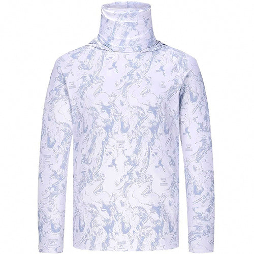 Men's UPF 50+ Hooded Fishing Sun Shirt, Camo Print